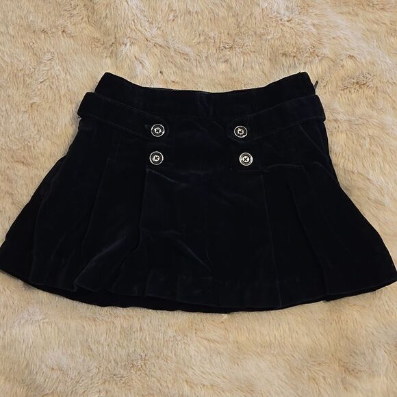 JANIE AND JACK BLACK VELVET PLEATED SKIRT, SIZE 12-18 MONTHS - Picture 1 of 6
